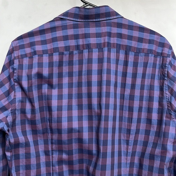 Strellson slim fit shirt - size 39 - 15.5 - medium checks plaid purple blue - Picture 7 of 7